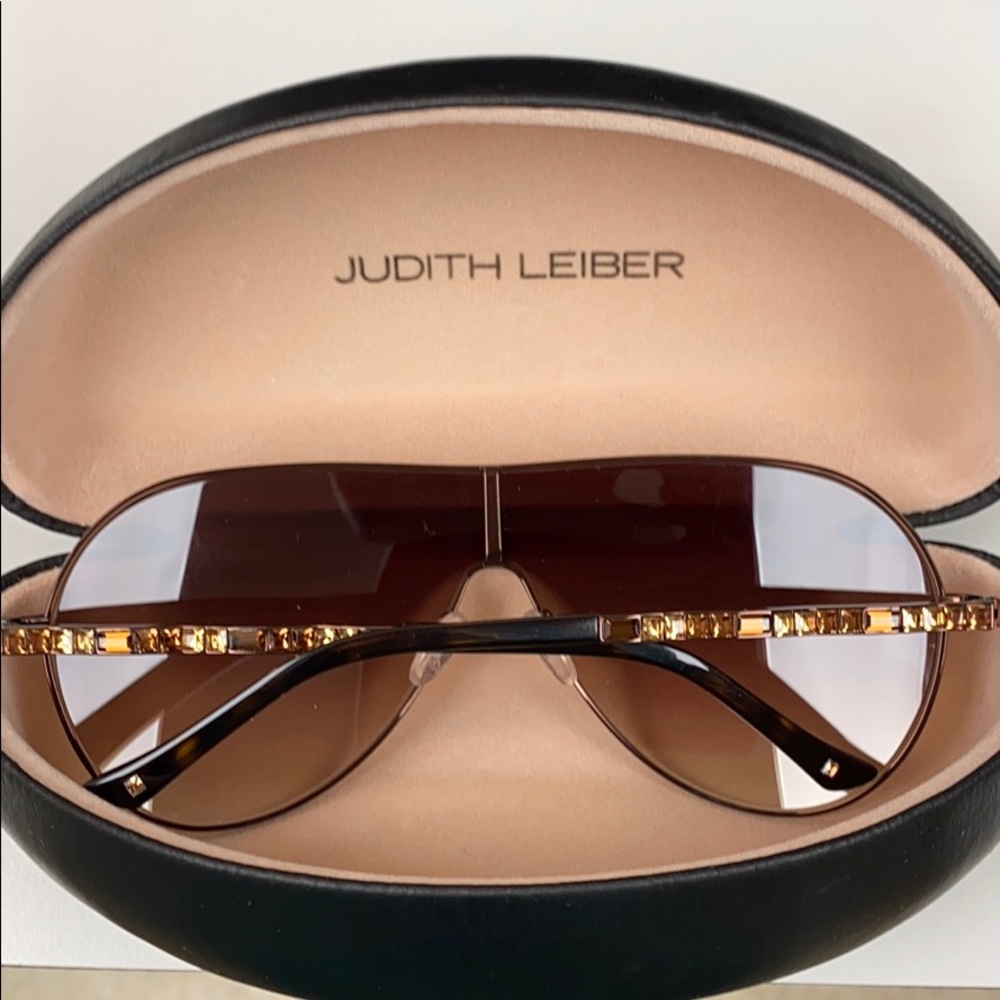 Judith Lieber Crystal Titanium Aviators